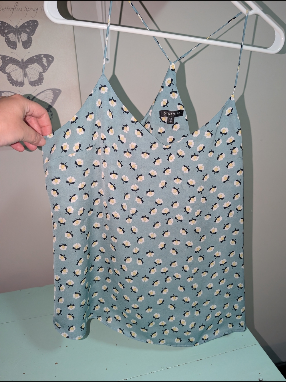 Dynamite Light Blue Floral Print Cami Top